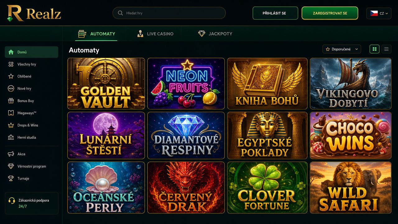 Ukázka online kasina Realz